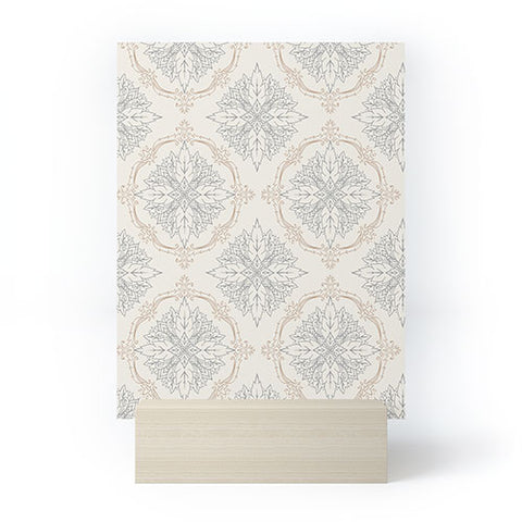 Avenie Modern Floral Damask Neutral Mini Art Print