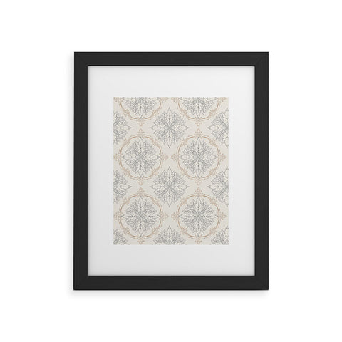 Avenie Modern Floral Damask Neutral Framed Art Print
