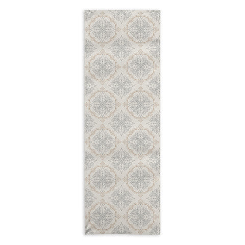 Avenie Modern Floral Damask Neutral Yoga Towel