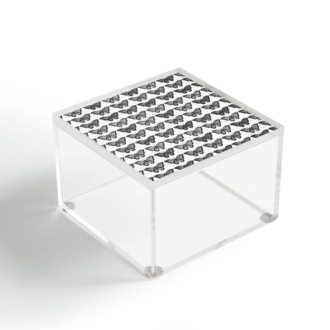 Avenie Monarch Butterfly Black and White Acrylic Box