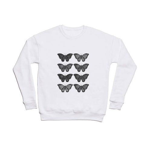 Avenie Monarch Butterfly Black and White Crewneck Sweatshirt