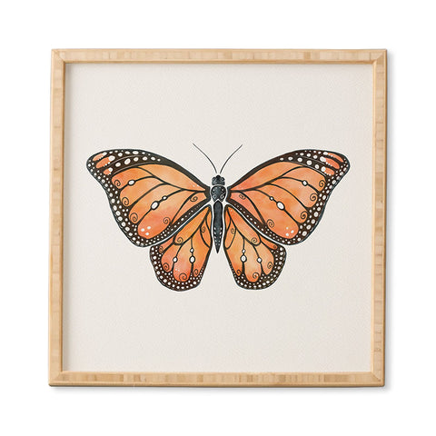 Avenie Monarch Butterfly Orange Framed Wall Art