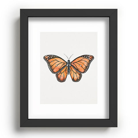 Avenie Monarch Butterfly Orange Recessed Framing Rectangle