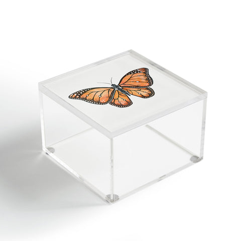 Avenie Monarch Butterfly Orange Acrylic Box