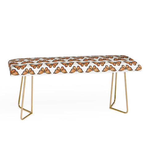 Avenie Monarch Butterfly Orange Bench
