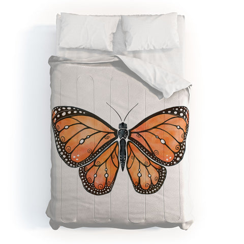 Avenie Monarch Butterfly Orange Comforter