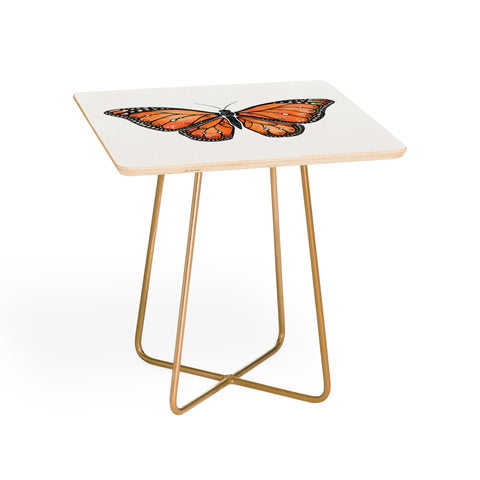 Avenie Monarch Butterfly Orange Side Table