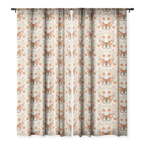 Avenie Morris Inspired Butterfly I Sheer Window Curtain
