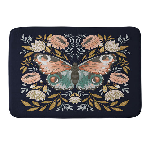 Avenie Morris Inspired Butterfly II Memory Foam Bath Mat