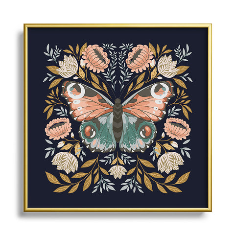 Avenie Morris Inspired Butterfly II Metal Square Framed Art Print