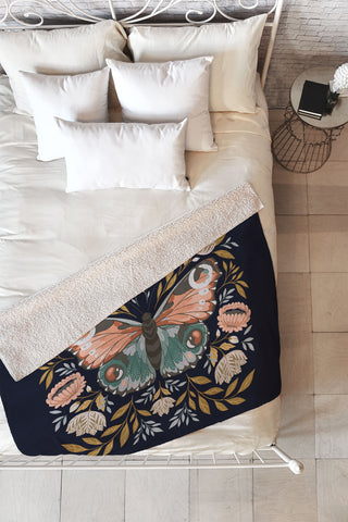 Avenie Morris Inspired Butterfly II Fleece Throw Blanket