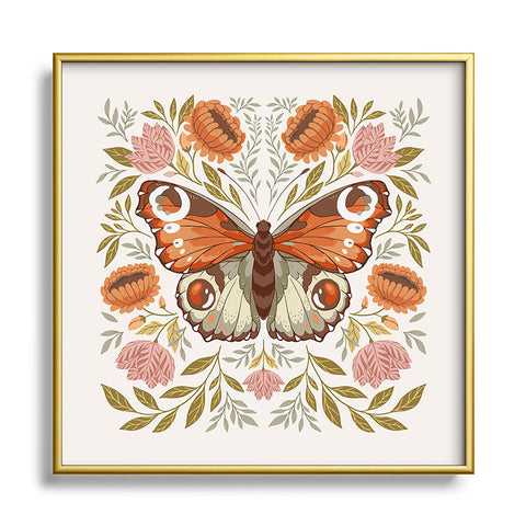 Avenie Morris Inspired Butterfly Metal Square Framed Art Print
