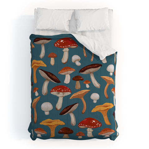 Avenie Mushroom In Teal Comforter
