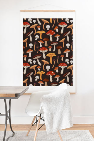 Avenie Mushroom Medley Pattern Art Print And Hanger