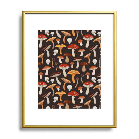 Avenie Mushroom Medley Pattern Metal Framed Art Print