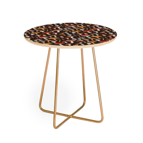 Avenie Mushroom Medley Pattern Round Side Table