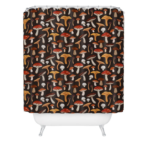 Avenie Mushroom Medley Pattern Shower Curtain