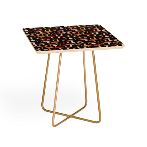 Avenie Mushroom Medley Pattern Side Table