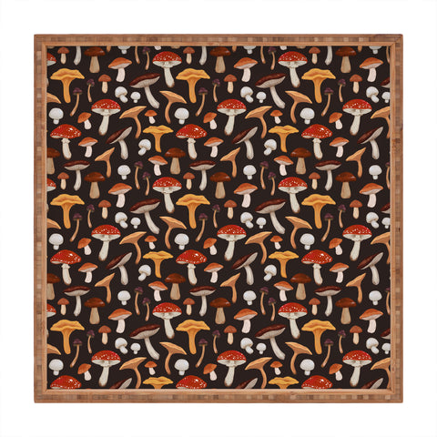 Avenie Mushroom Medley Pattern Square Tray