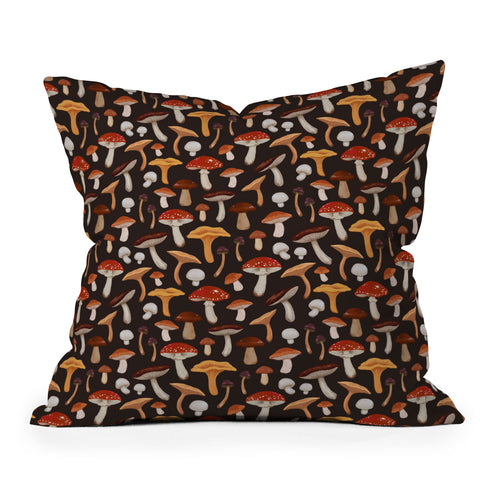 Avenie Mushroom Medley Pattern Throw Pillow