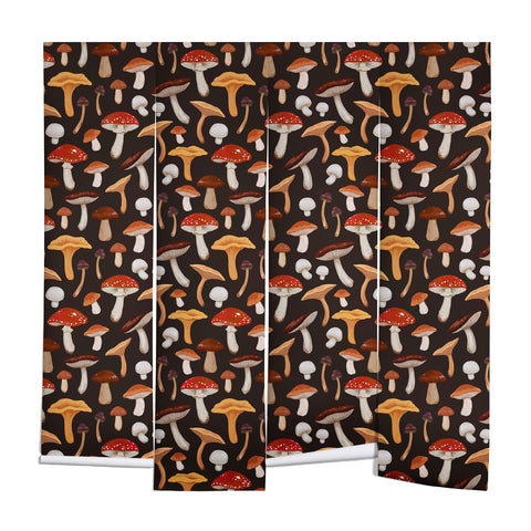 Avenie Mushroom Medley Pattern Wall Mural