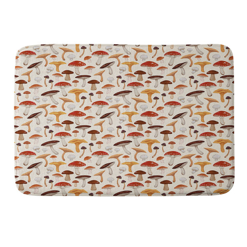 Avenie Mushroom Pattern Memory Foam Bath Mat