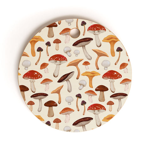 Avenie Mushroom Pattern Cutting Board Round
