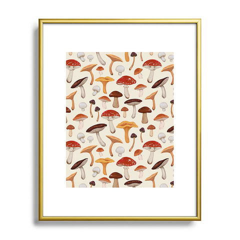 Avenie Mushroom Pattern Metal Framed Art Print