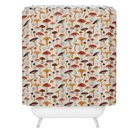 Avenie Mushroom Pattern Shower Curtain