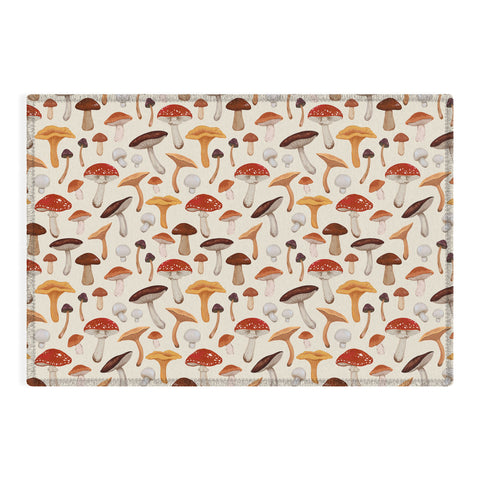 Avenie Mushroom Pattern Outdoor Rug