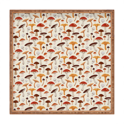 Avenie Mushroom Pattern Square Tray
