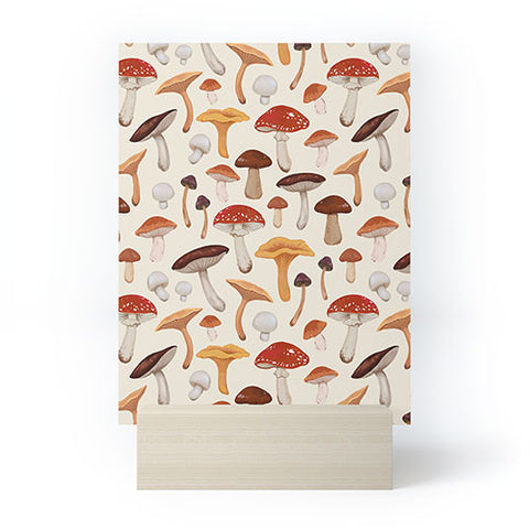 Avenie Mushroom Pattern Mini Art Print