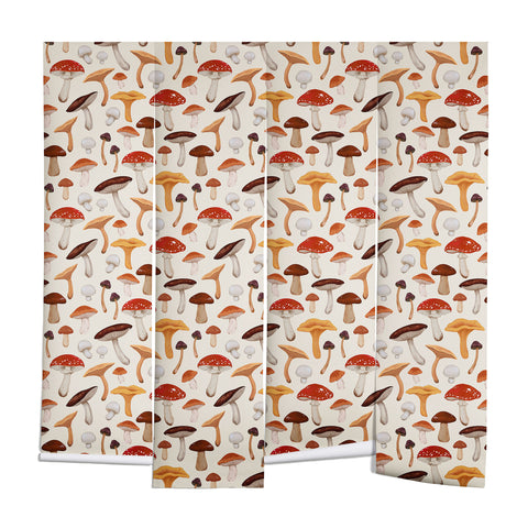Avenie Mushroom Pattern Wall Mural