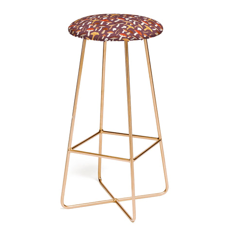 Avenie Mushroom Woodland Pattern Bar Stool