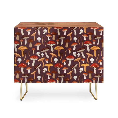 Avenie Mushroom Woodland Pattern Credenza