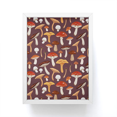 Avenie Mushroom Woodland Pattern Framed Mini Art Print