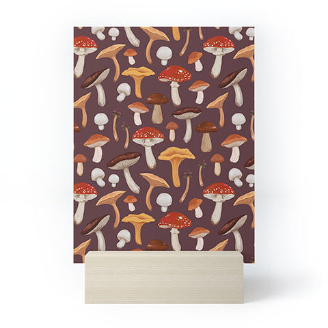 Avenie Mushroom Woodland Pattern Mini Art Print