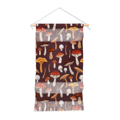 Avenie Mushroom Woodland Pattern Wall Hanging Portrait