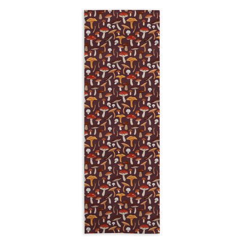 Avenie Mushroom Woodland Pattern Yoga Towel