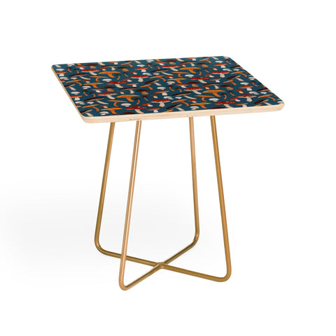 Avenie Mushrooms In Teal Pattern Side Table