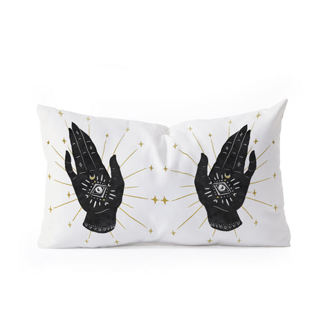 Avenie Mystic Hand with Eye Oblong Throw Pillow
