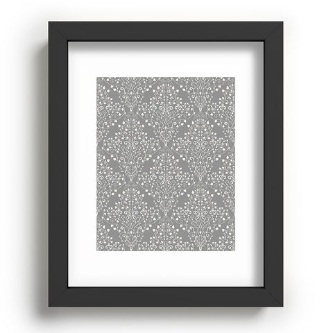 Avenie Neutral Art Nouveau Damask Recessed Framing Rectangle