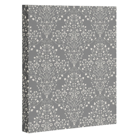 Avenie Neutral Art Nouveau Damask Art Canvas