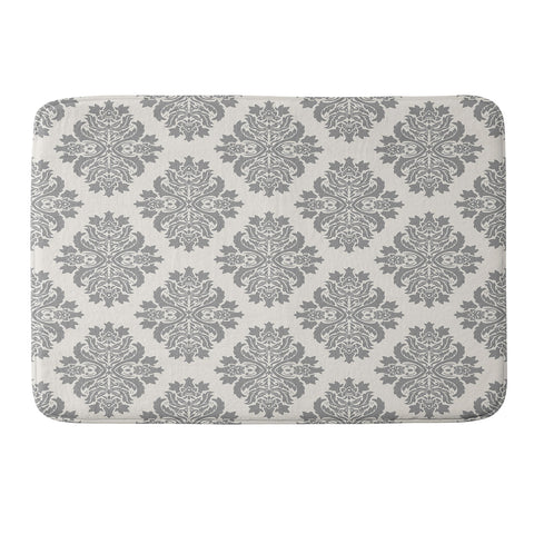Avenie Neutral Damask Flourish Memory Foam Bath Mat