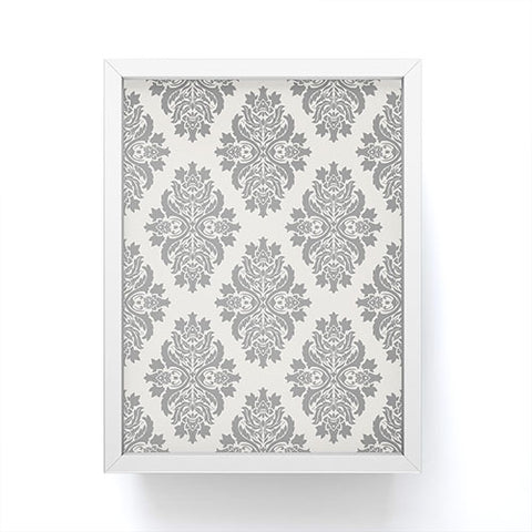 Avenie Neutral Damask Flourish Framed Mini Art Print