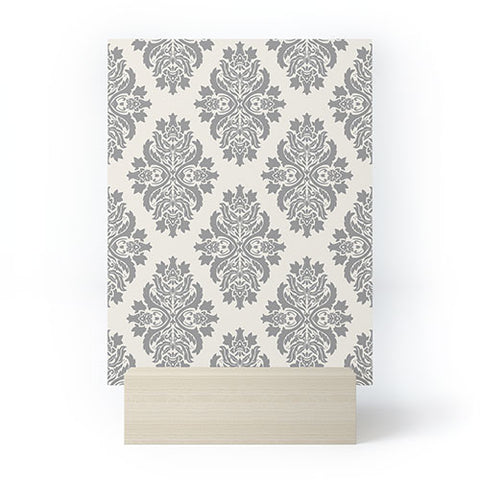 Avenie Neutral Damask Flourish Mini Art Print