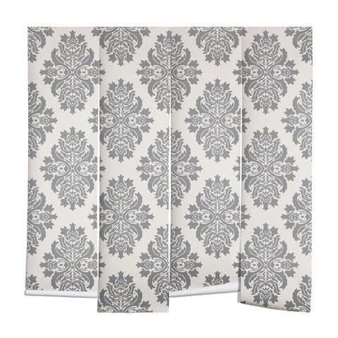 Avenie Neutral Damask Flourish Wall Mural