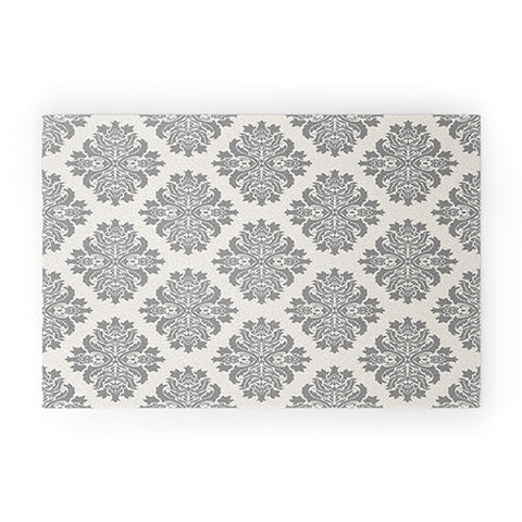 Avenie Neutral Damask Flourish Welcome Mat