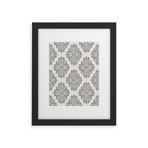 Avenie Neutral Damask Flourish Framed Art Print