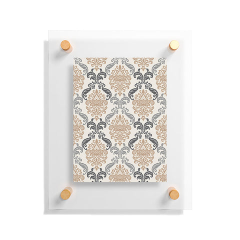Avenie Neutral Floral Damask Floating Acrylic Print
